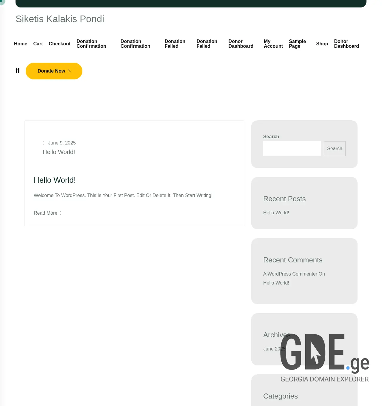 Screenshot of the site siketiskalakispondi.ge at 2025-12-06