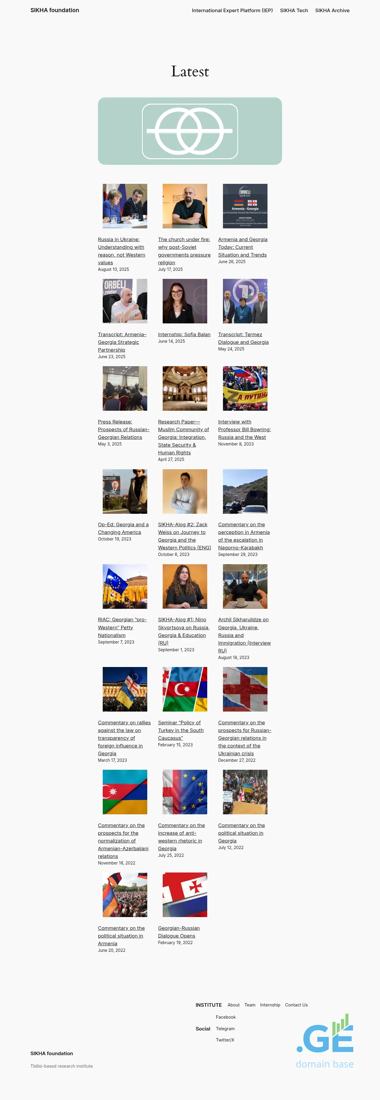 Screenshot of the site sikhafoundation.ge