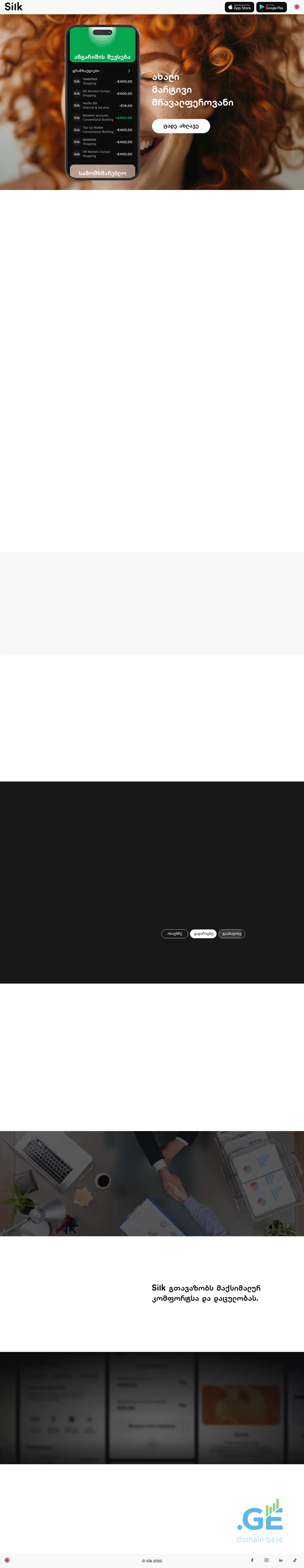Screenshot of the site silk.ge
