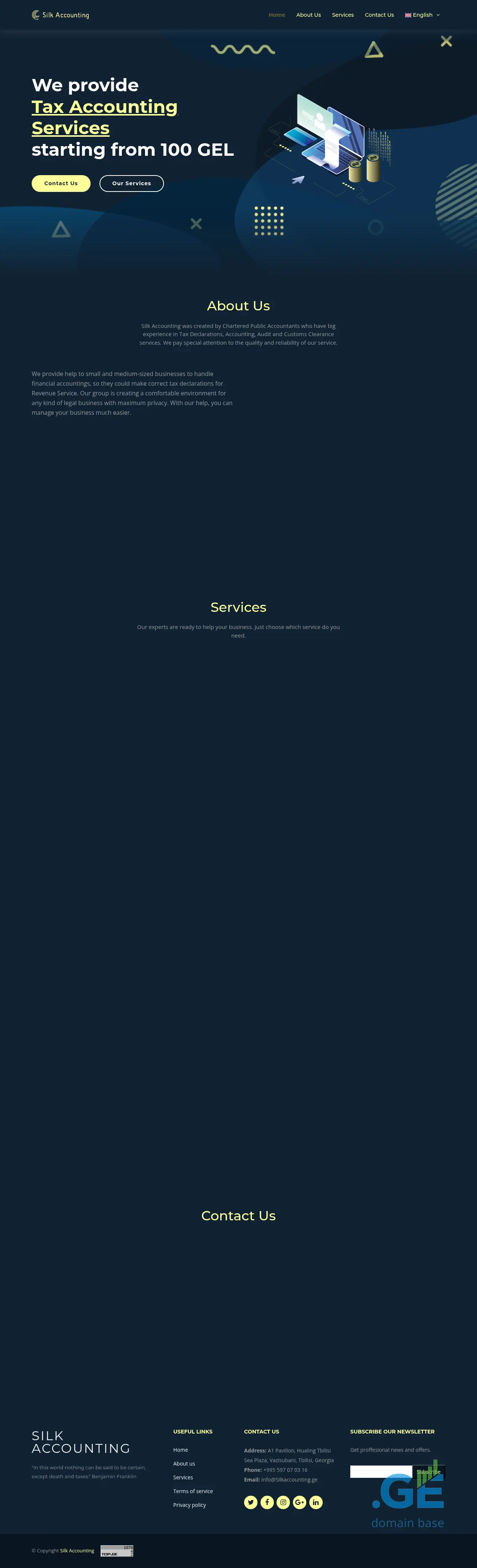 Screenshot of the site silkaccounting.ge