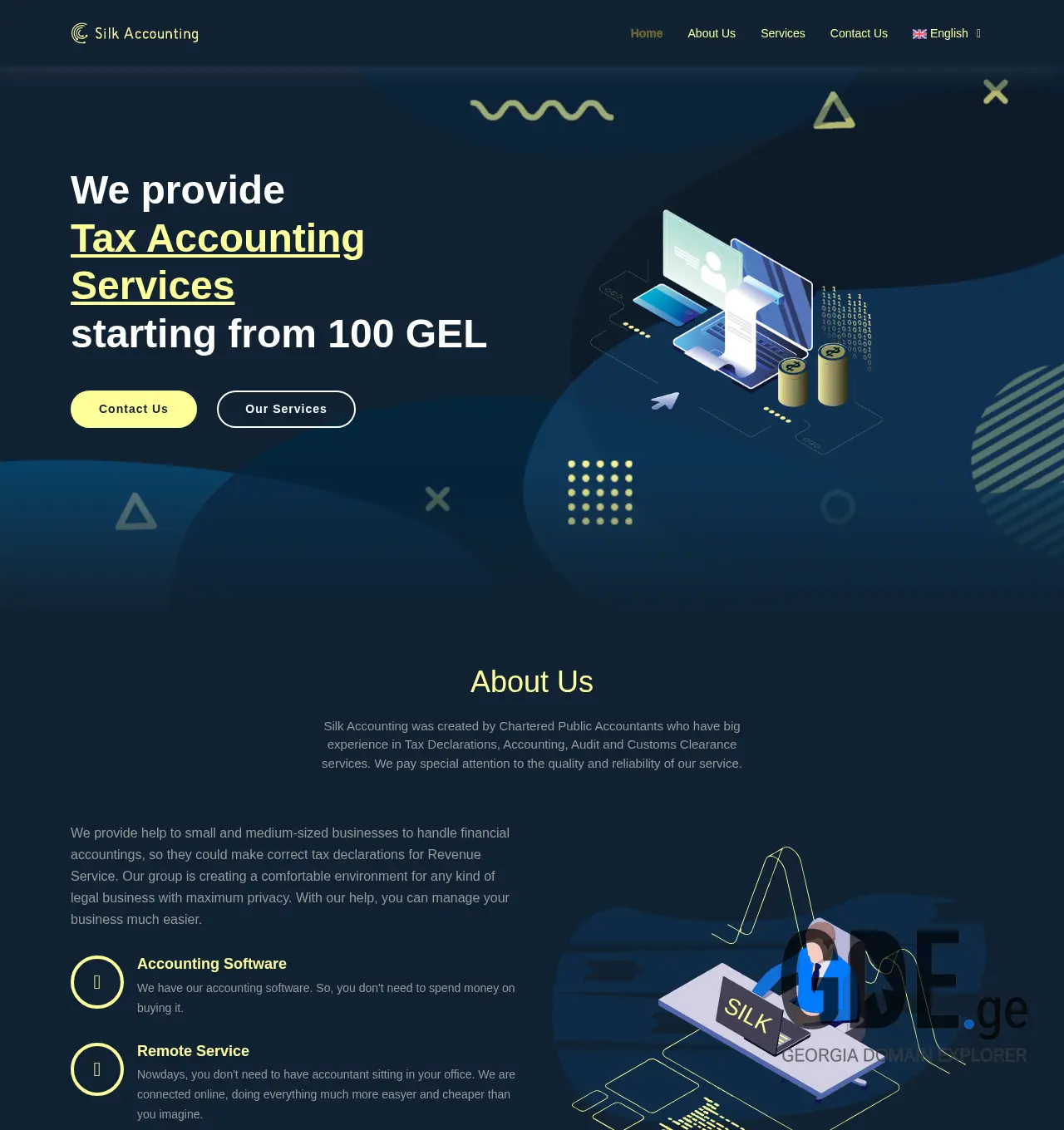 Screenshot of the site silkaccounting.ge at 2025-12-03