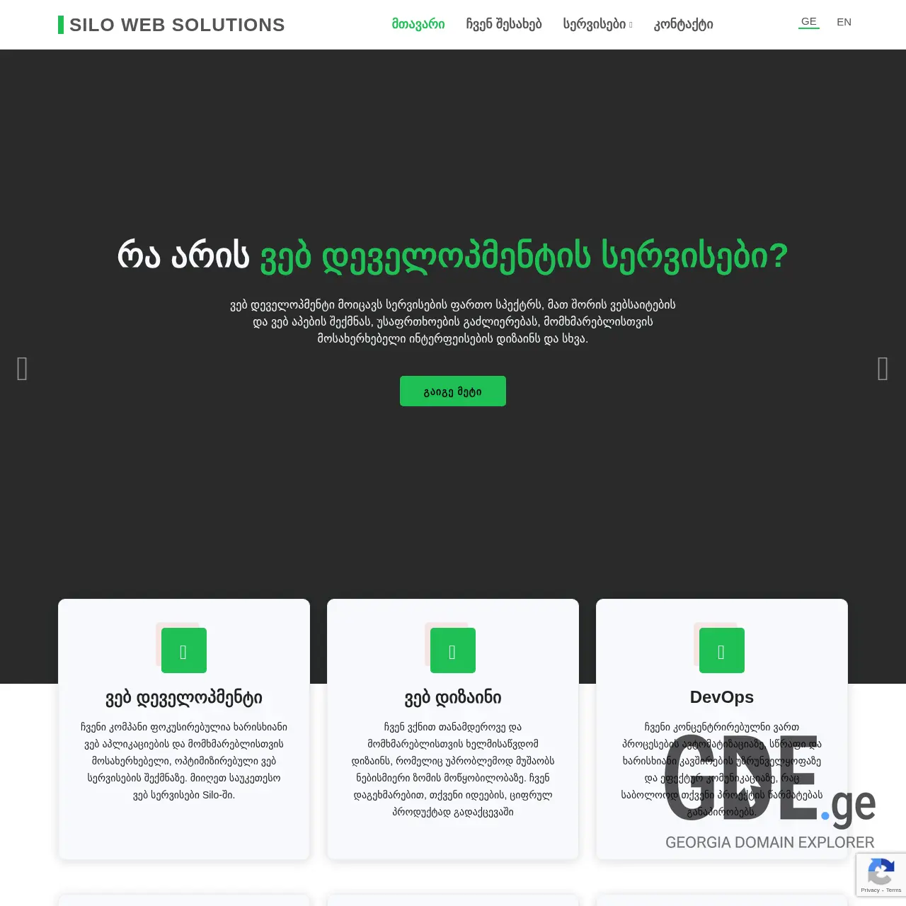 Screenshot of the site silo.ge at 2025-12-11