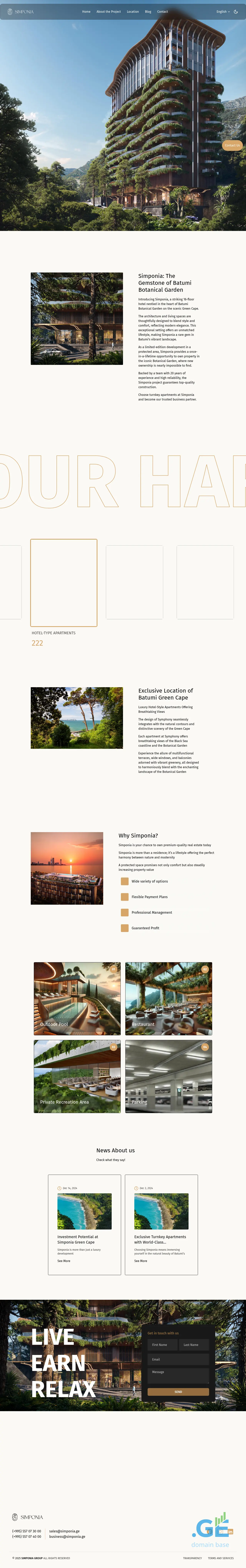 Screenshot of the site simponia.ge