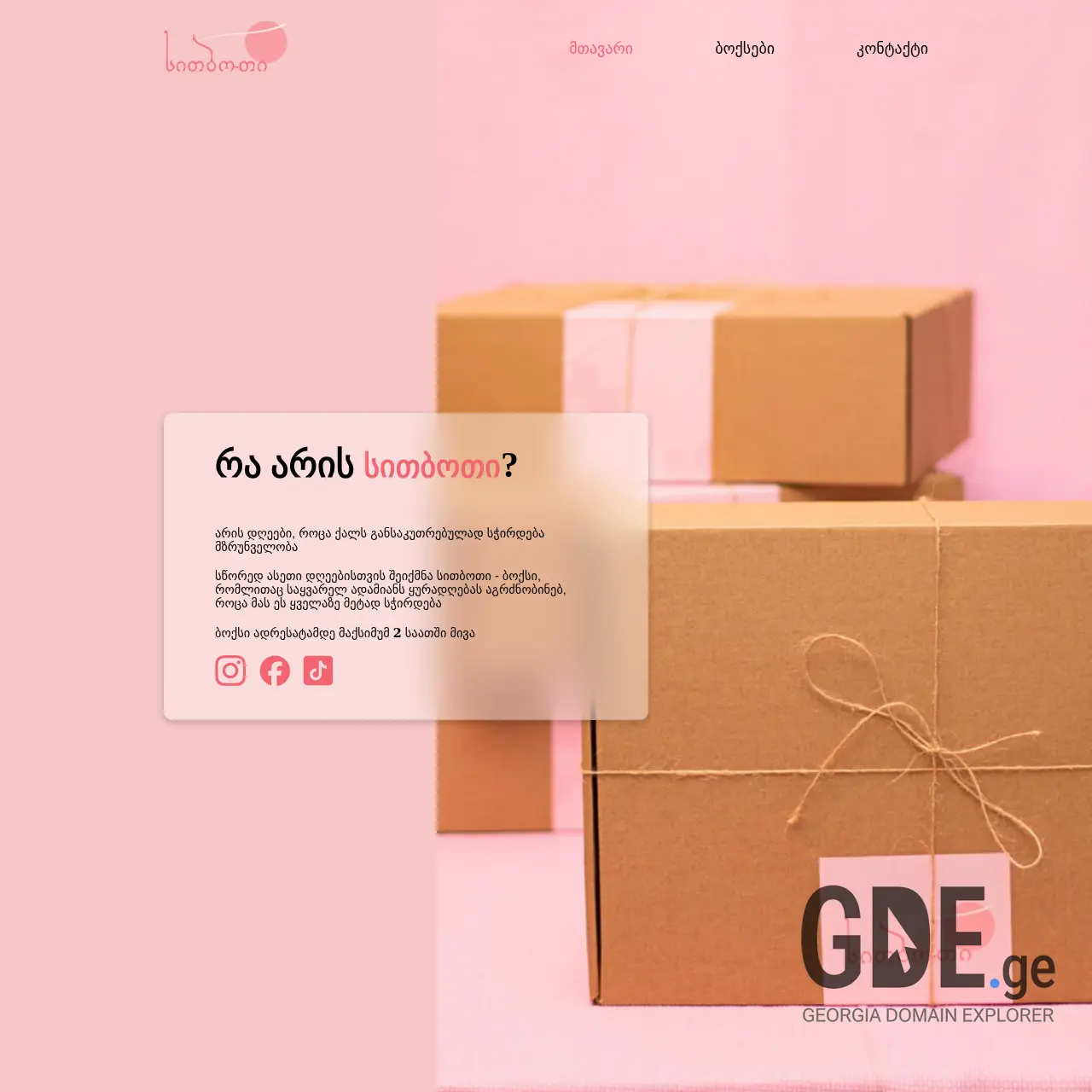 Screenshot of the site sitboti.ge at 2025-12-15