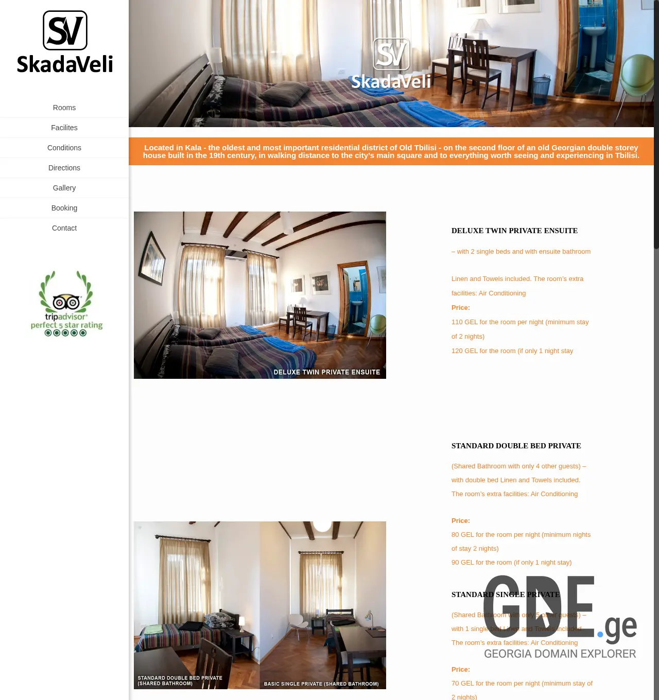 Screenshot of the site skadaveli.ge at 2025-12-03