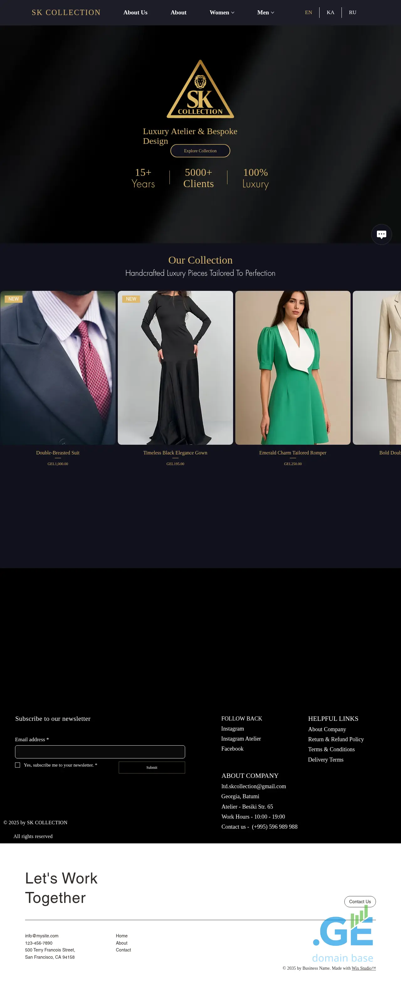 Screenshot of the site skcollection.ge