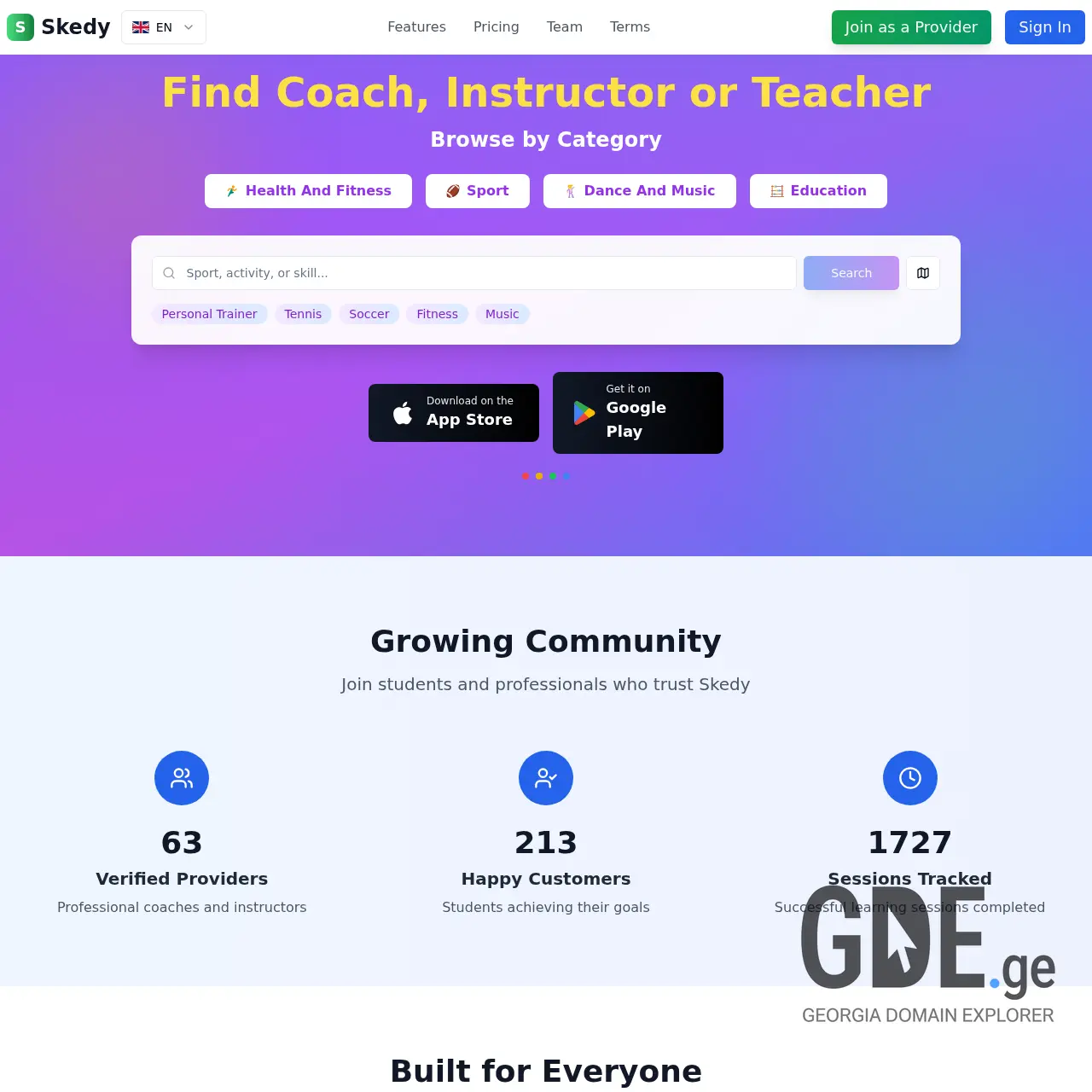 Screenshot of the site skedy.ge at 2025-12-11