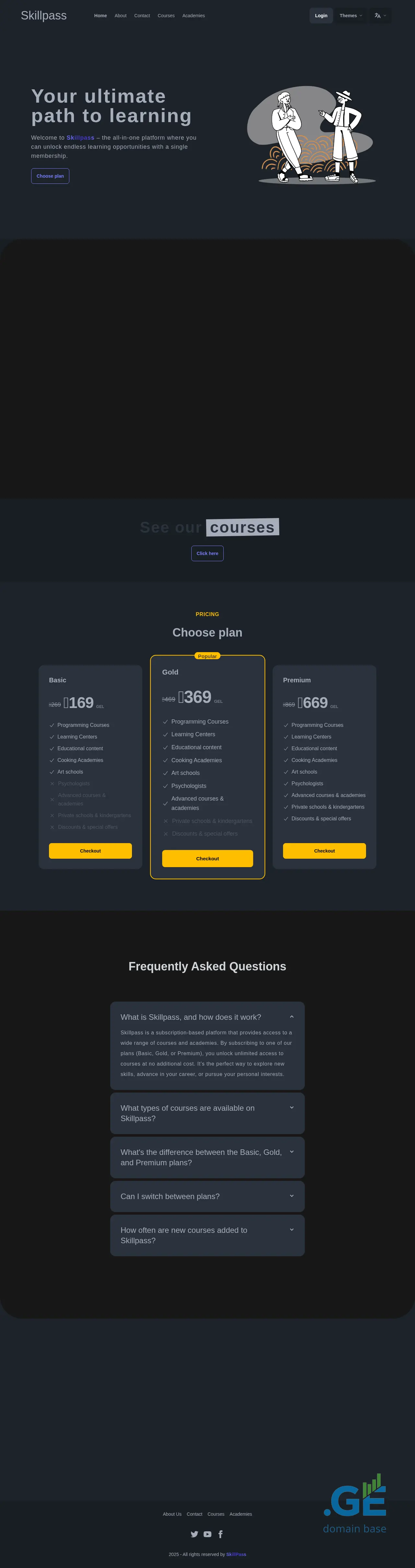 Screenshot of the site skillpass.ge
