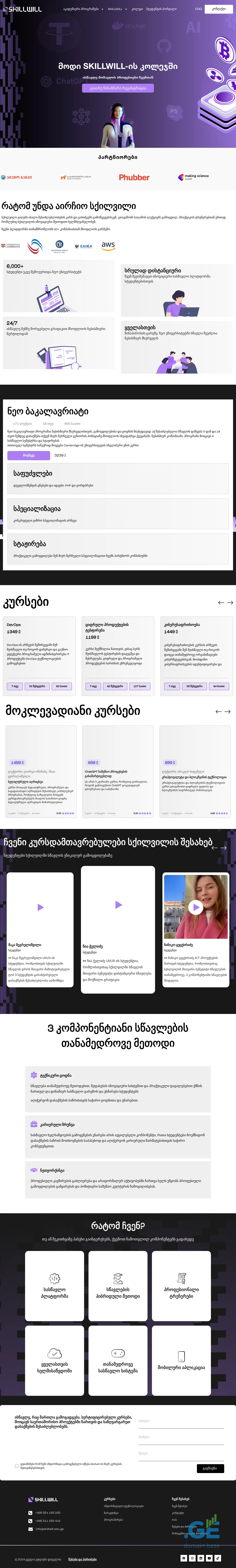 Screenshot of the site skillwill.ge