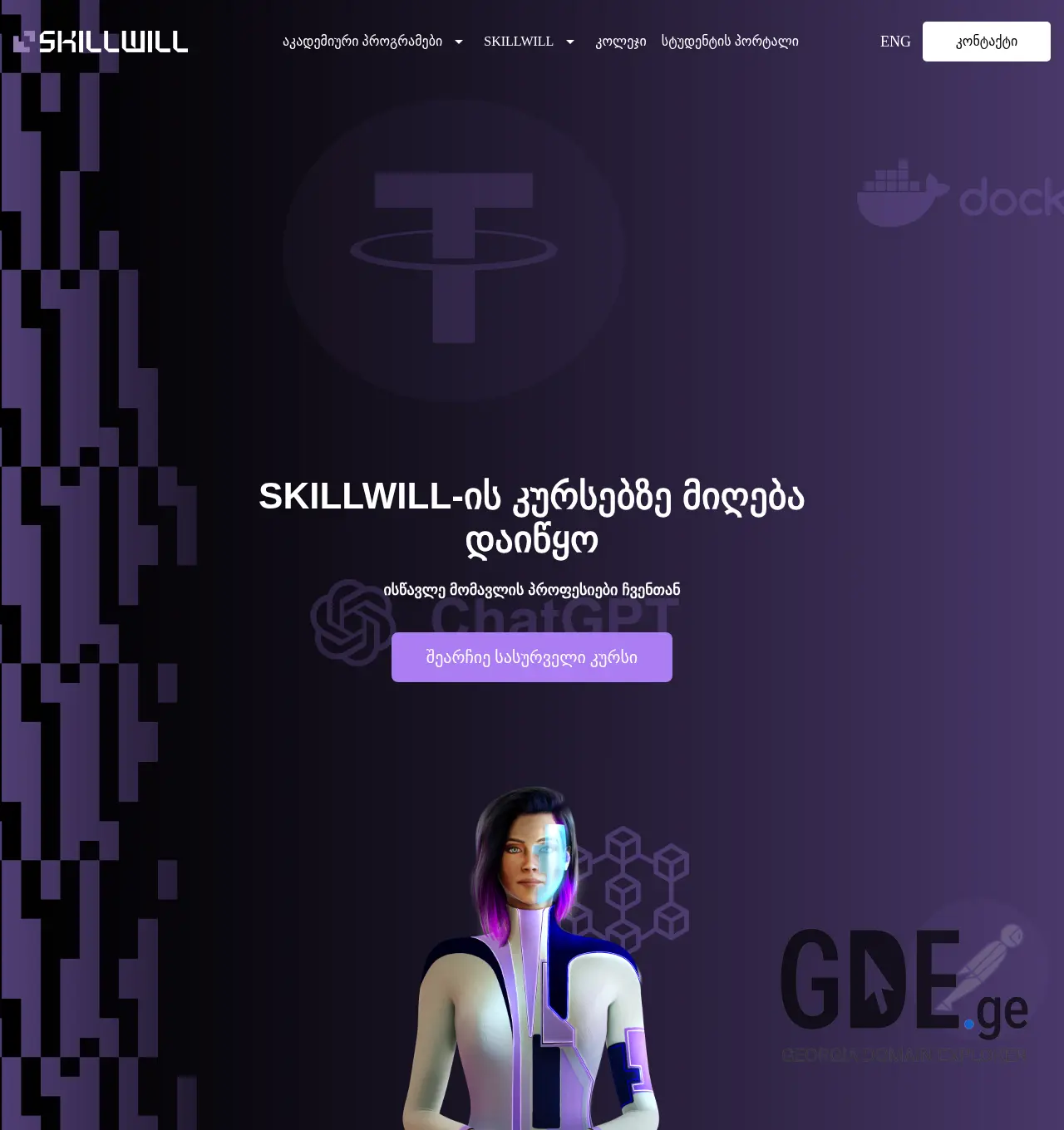 Screenshot of the site skillwill.ge at 2025-12-03