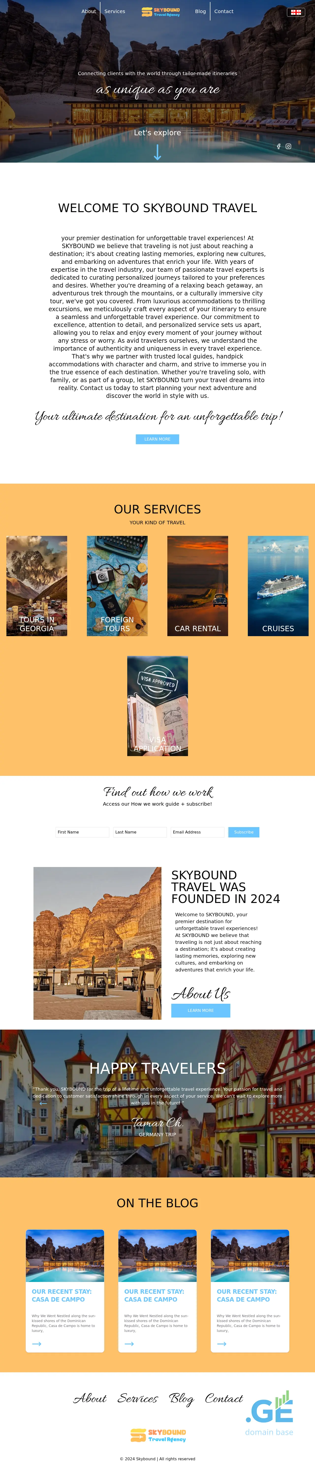 Screenshot of the site skybound.ge