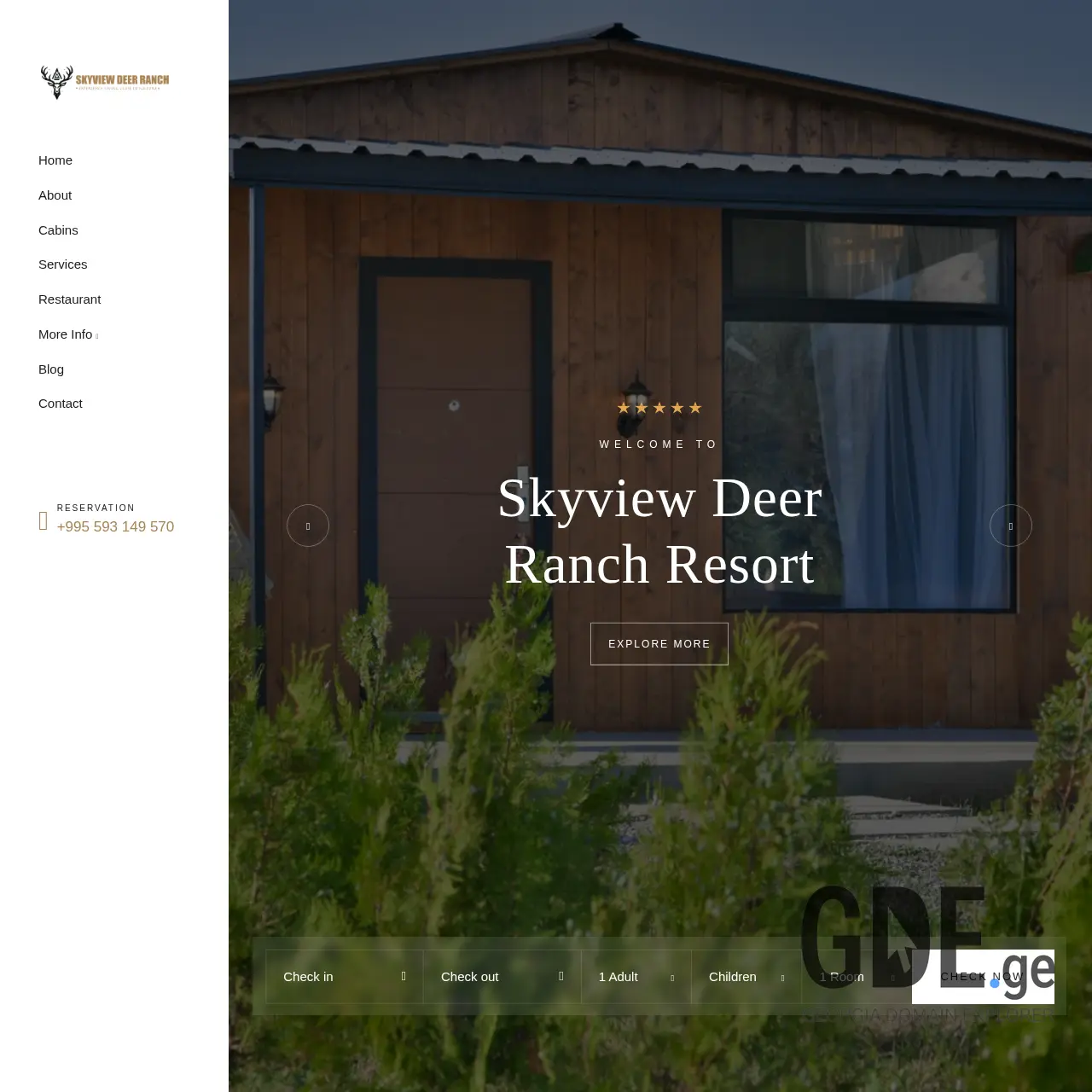 Screenshot of the site skycabins.ge at 2025-12-11