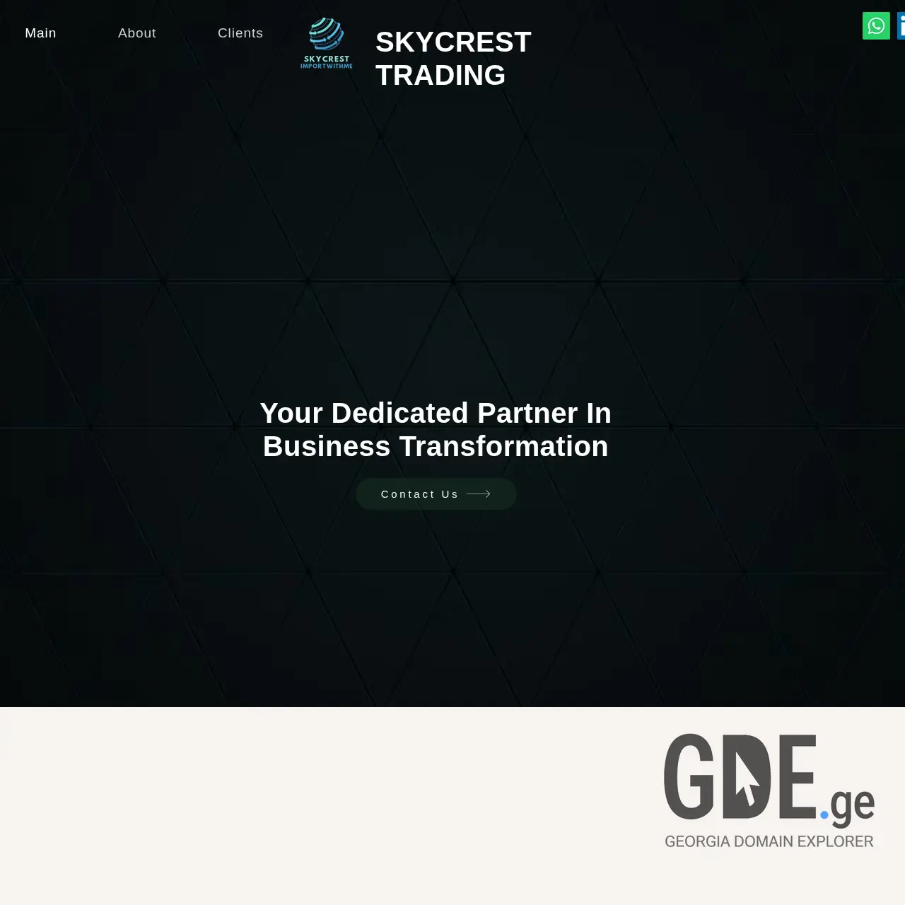 Screenshot of the site skycrest.ge at 2025-12-11