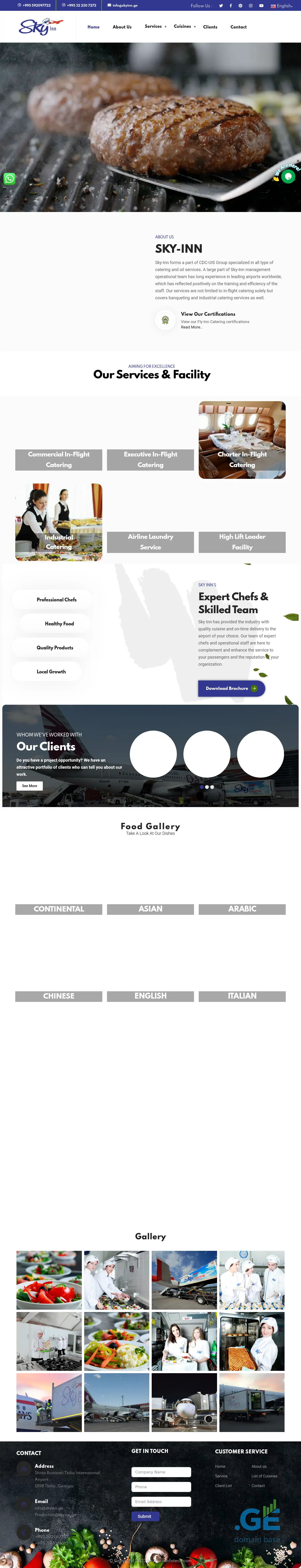 Screenshot of the site skyinn.ge