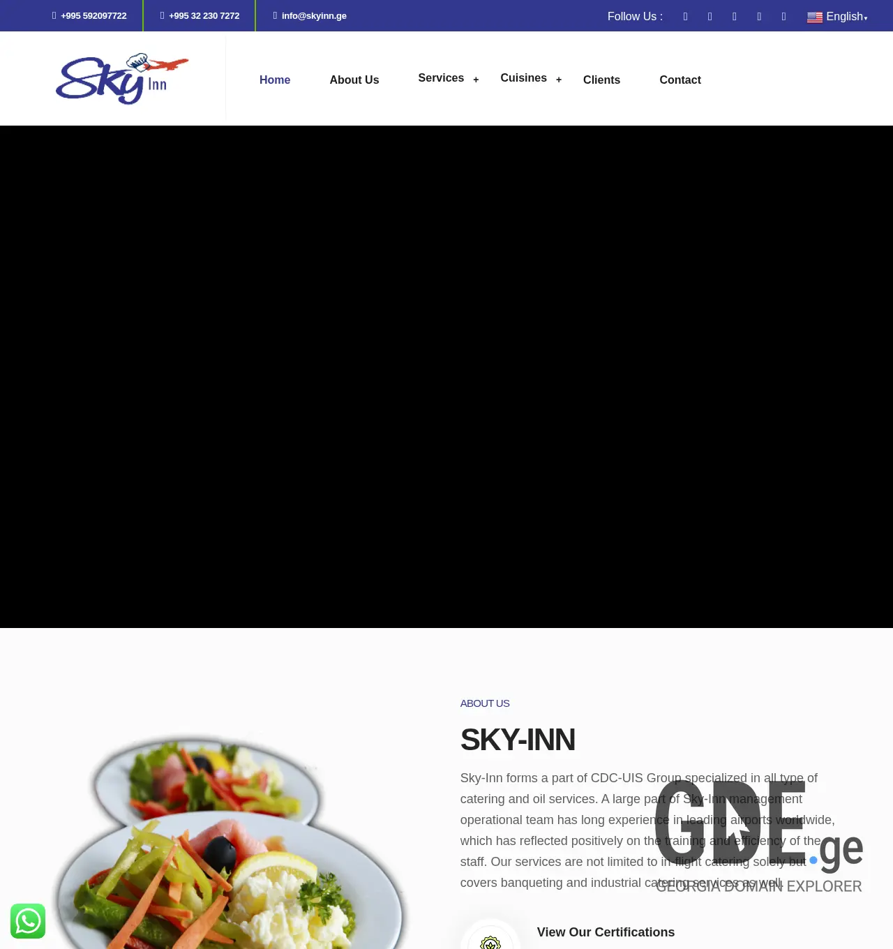 Screenshot of the site skyinn.ge at 2025-11-29