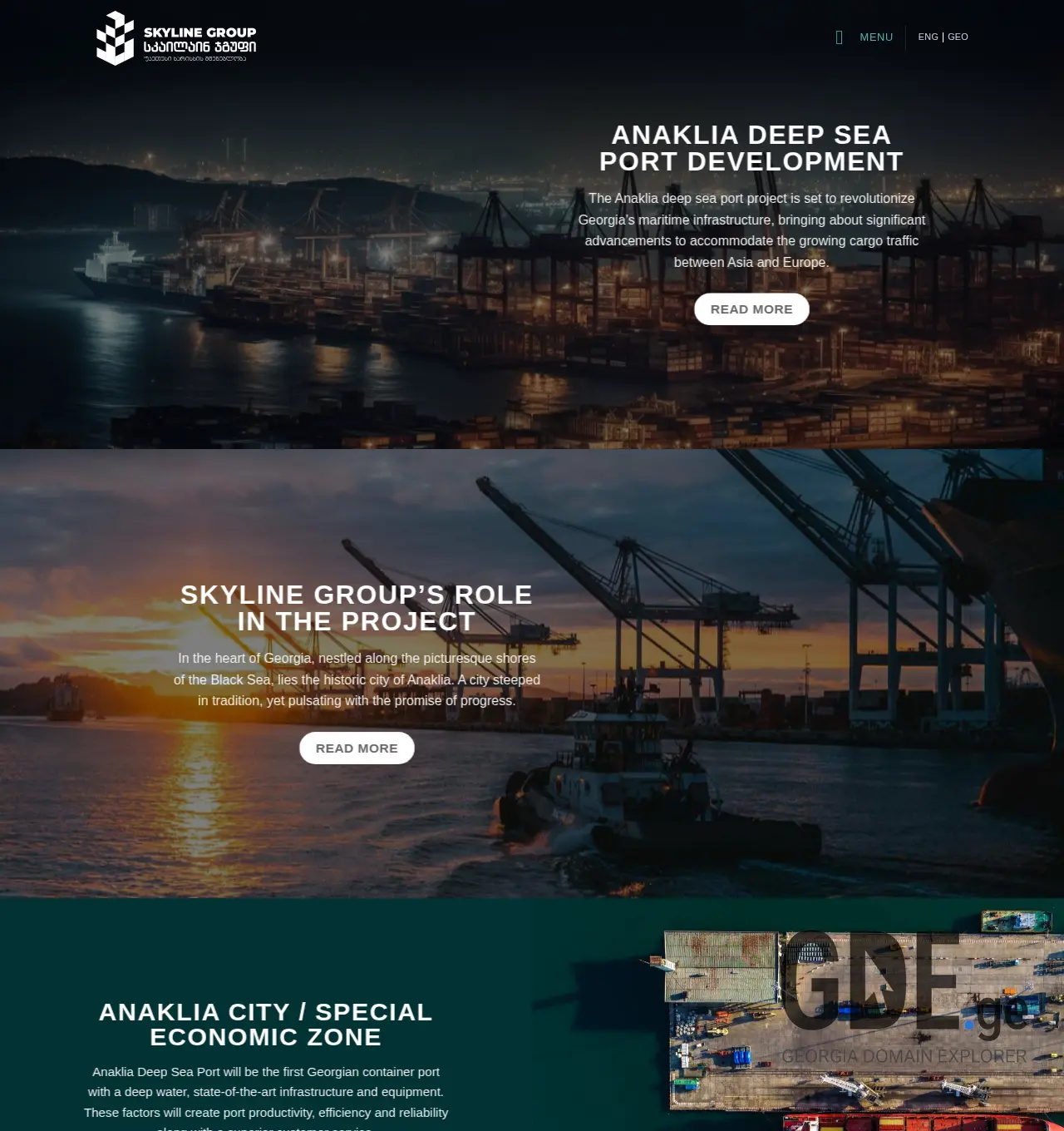 Screenshot of the site skylinegroup.ge at 2025-12-06
