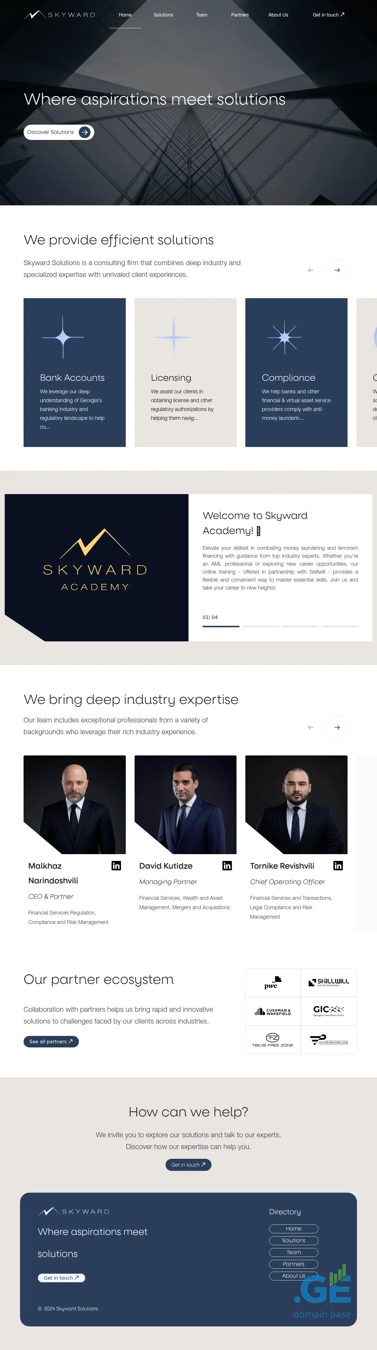 Screenshot of the site skyward.ge