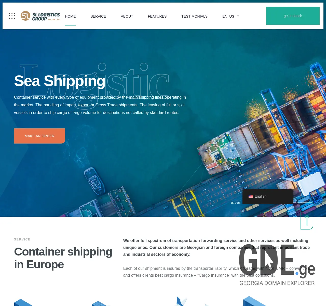 Screenshot of the site sllogistics.ge at 2025-11-25