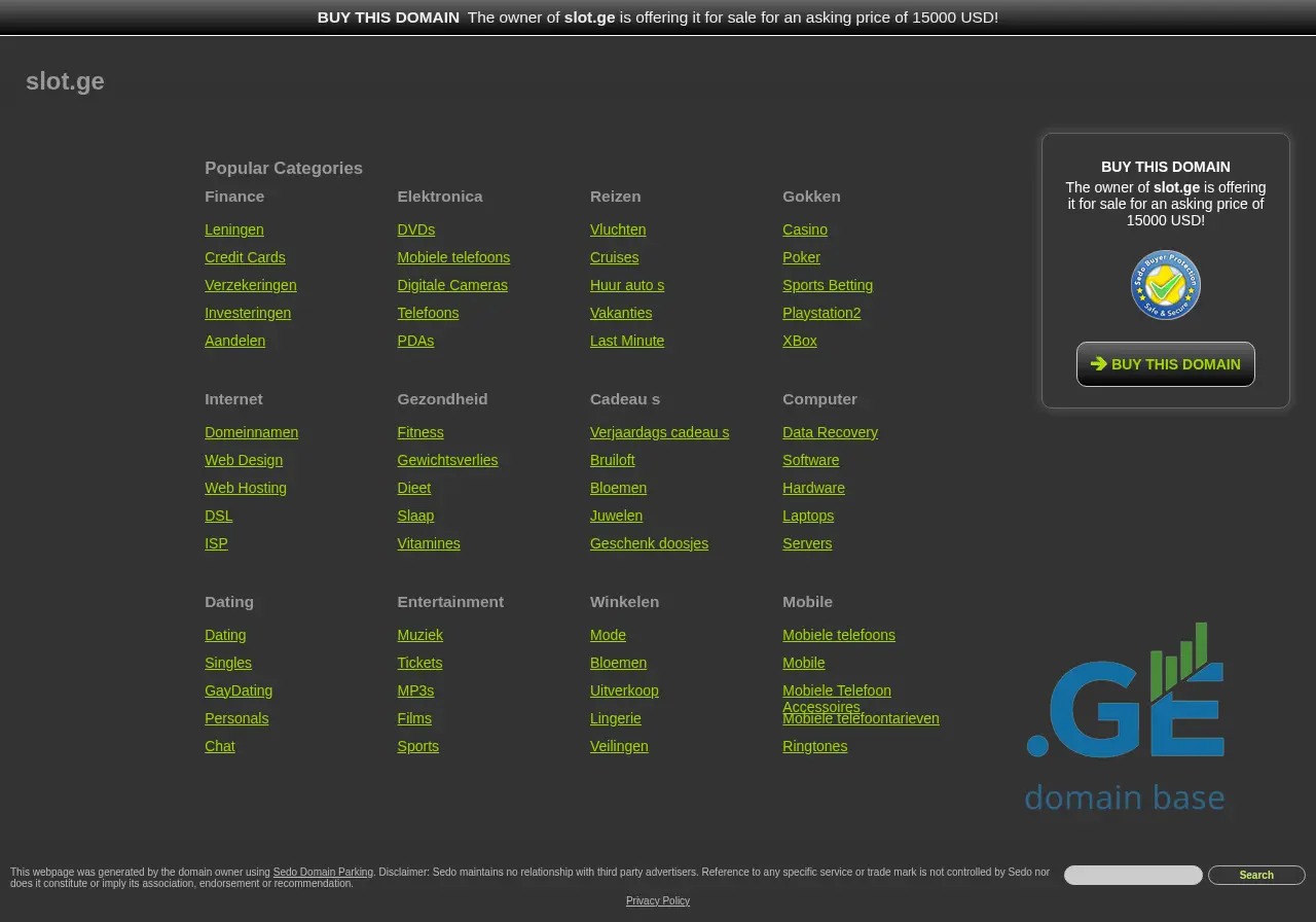 Screenshot of the site slot.ge