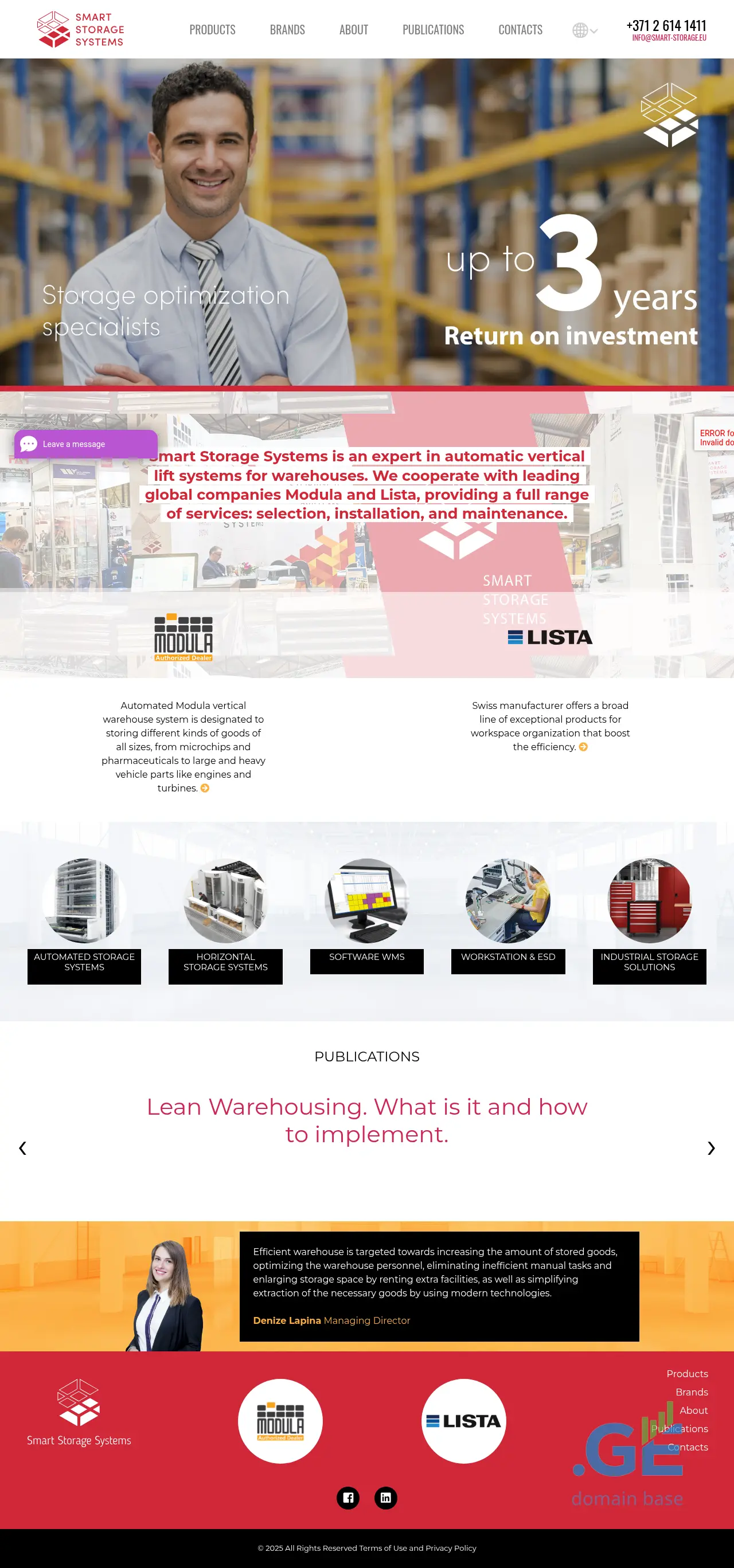 Screenshot of the site smart-storage.ge
