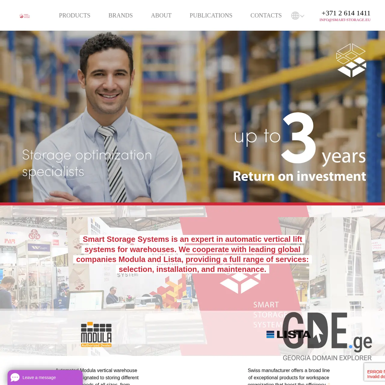 Screenshot of the site smart-storage.ge at 2025-12-11