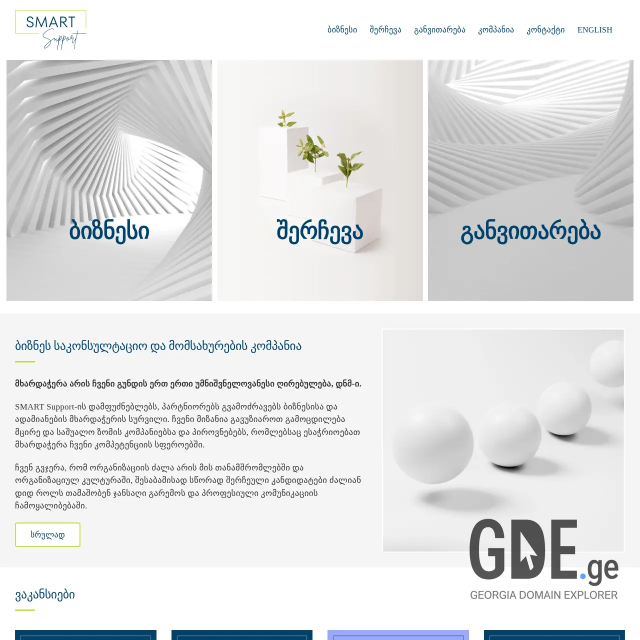 Screenshot of the site smart-support.ge at 2025-12-11