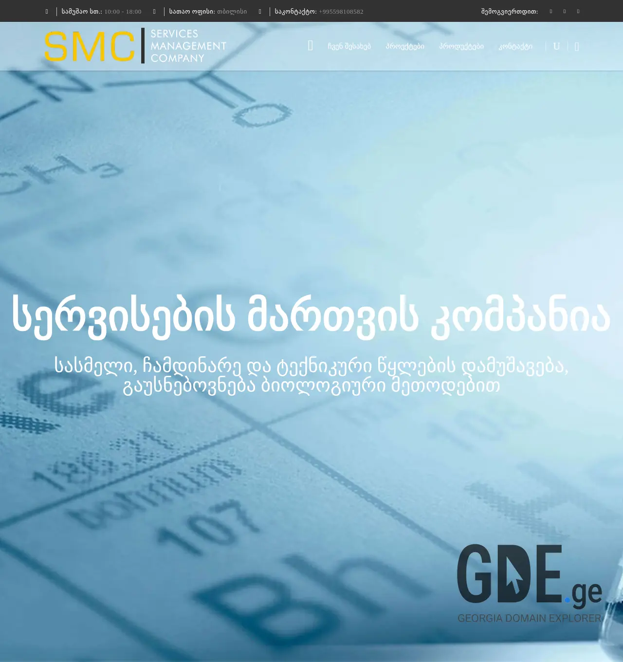 Screenshot of the site smcompany.ge at 2025-12-01