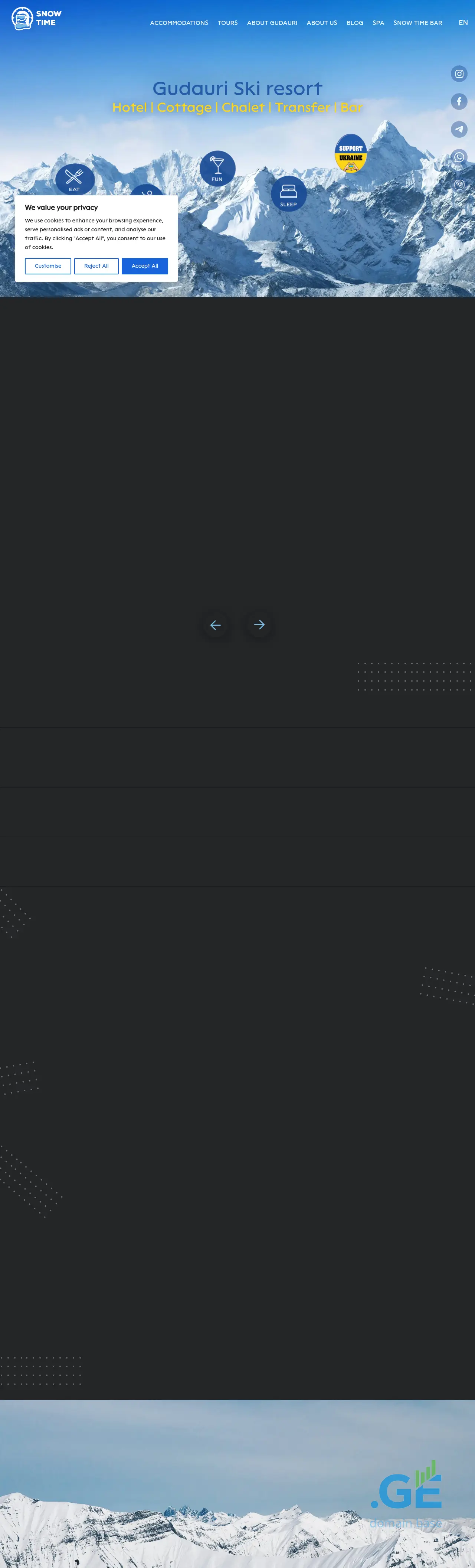 Screenshot of the site snowtime.ge