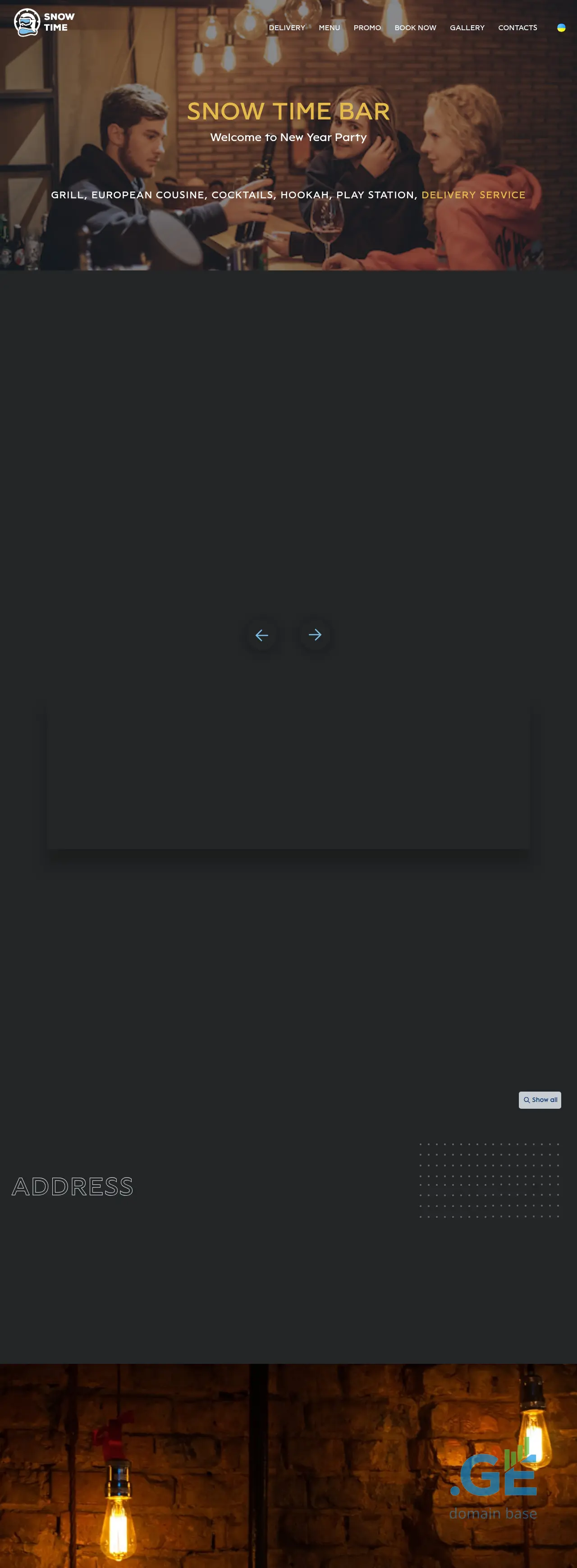 Screenshot of the site snowtimebar.ge at 2025-10-12