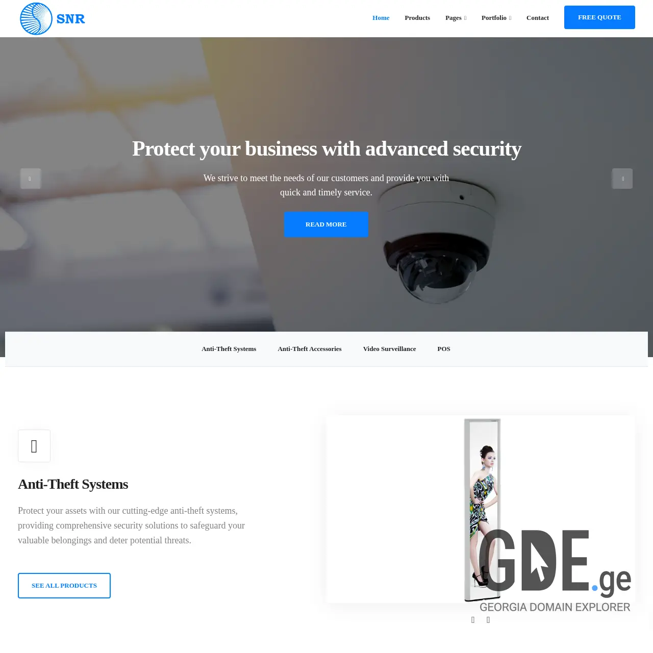 Screenshot of the site snr.ge at 2025-12-11