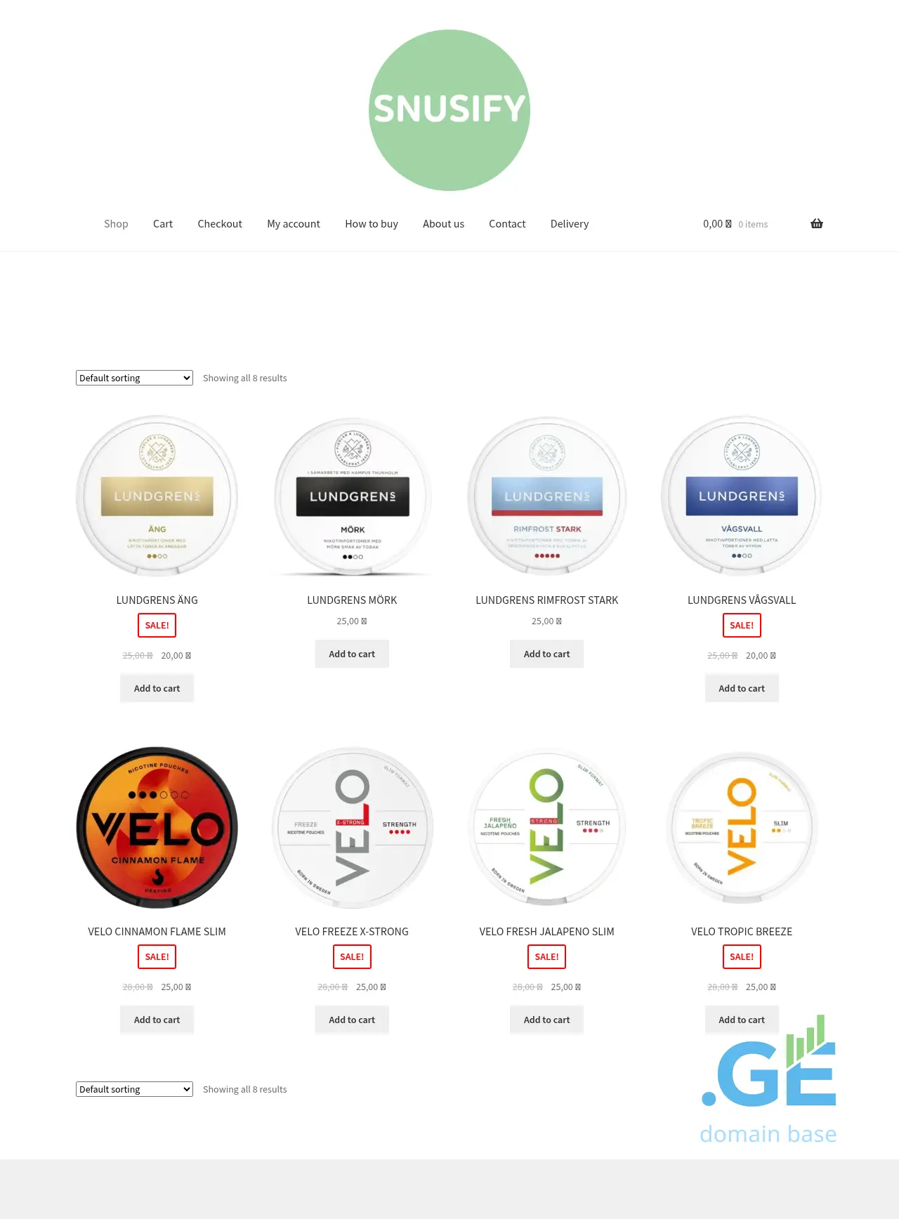 Screenshot of the site snusify.ge