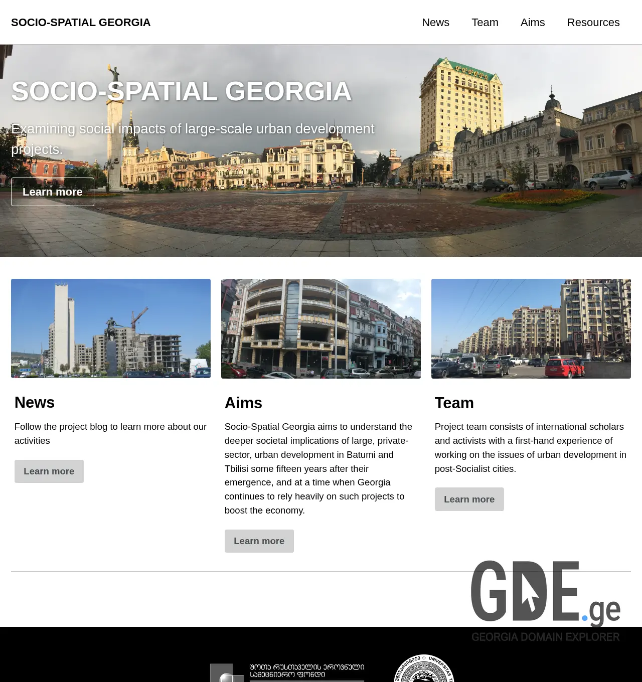 Screenshot of the site sociospatial.ge at 2025-12-03