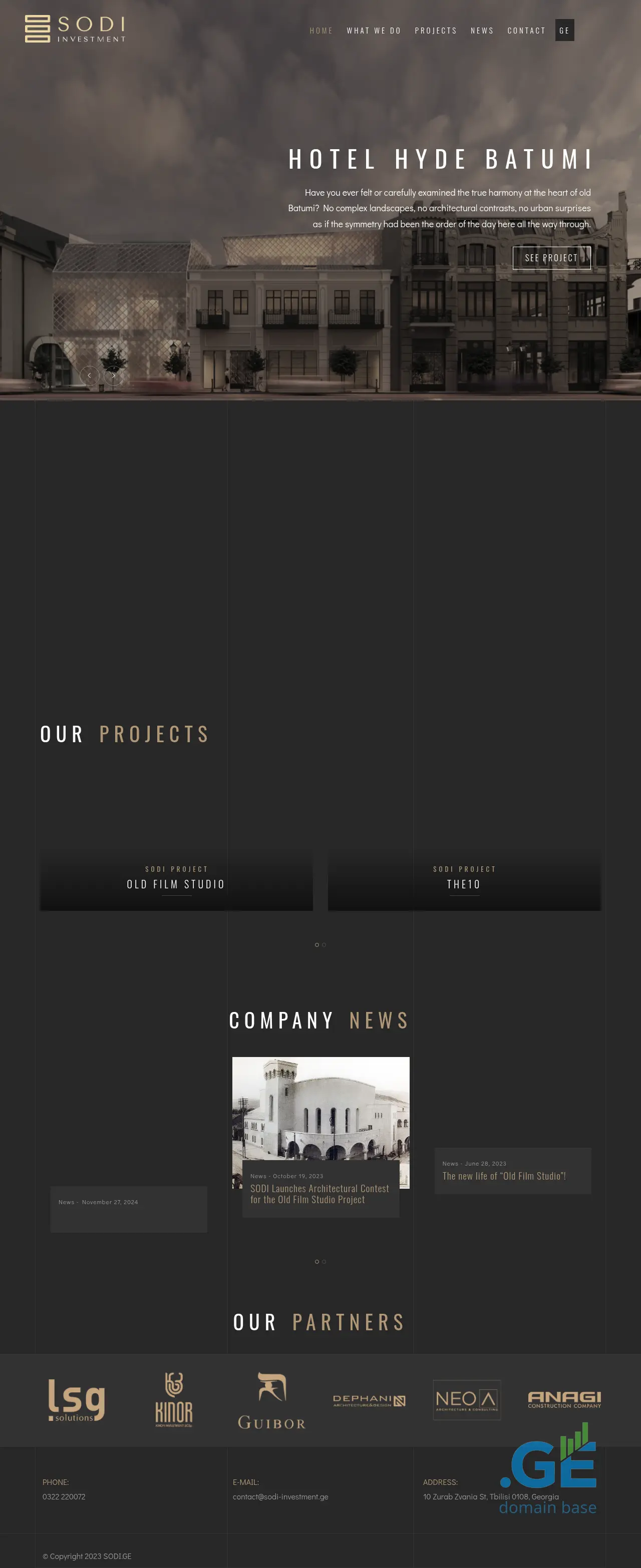 Screenshot of the site sodi.ge