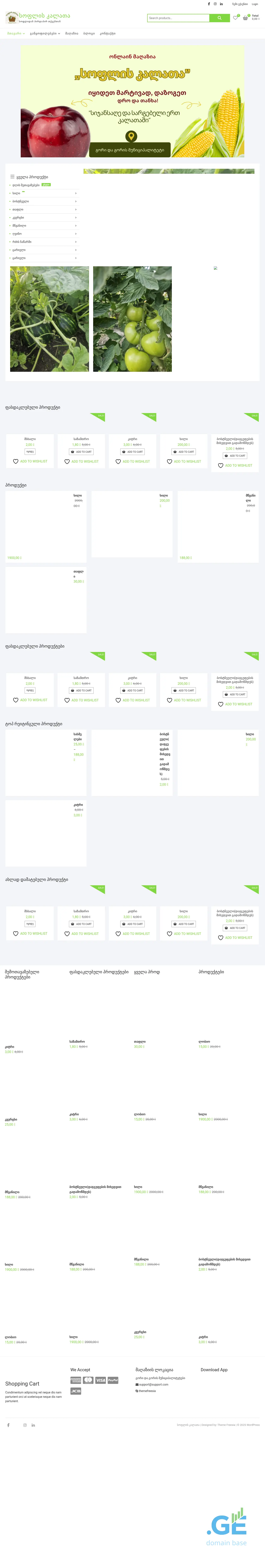 Screenshot of the site sofliskalata.ge
