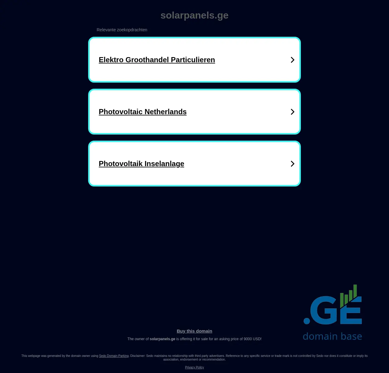 Screenshot of the site solarpanels.ge