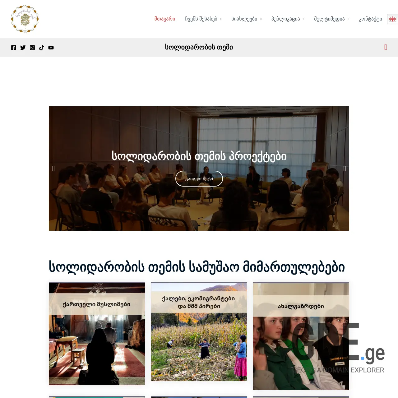 Screenshot of the site solidaritycommunity.ge at 2025-12-13