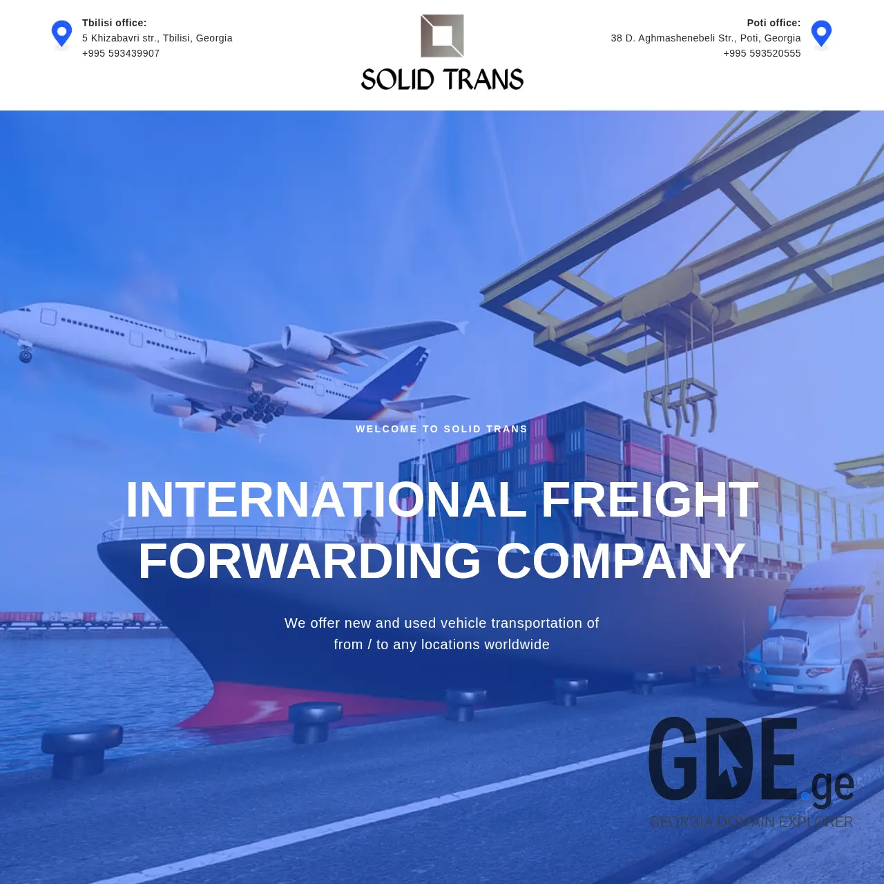 Screenshot of the site solidtrans.ge at 2025-12-13