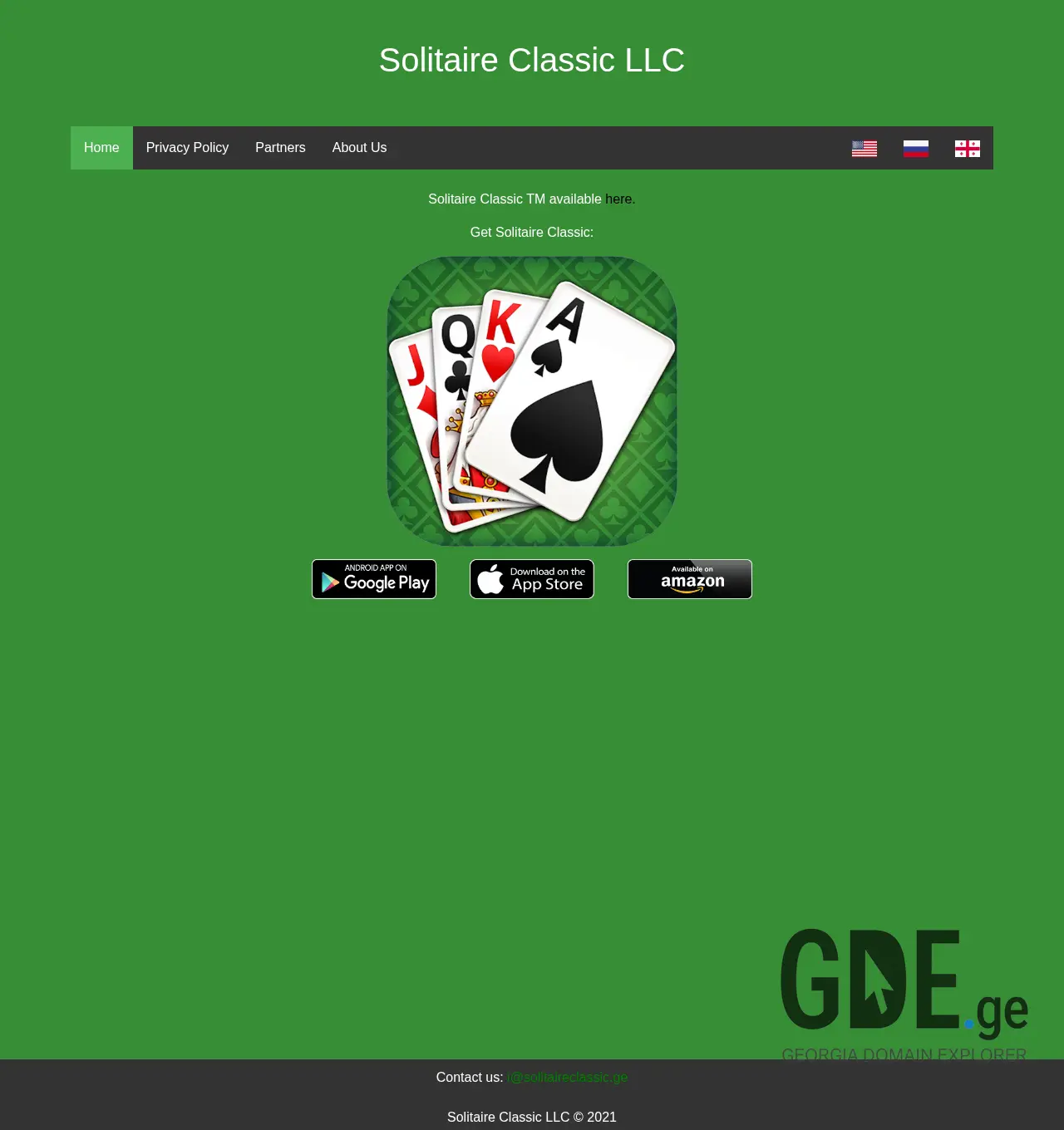 Screenshot of the site solitaireclassic.ge at 2025-12-01