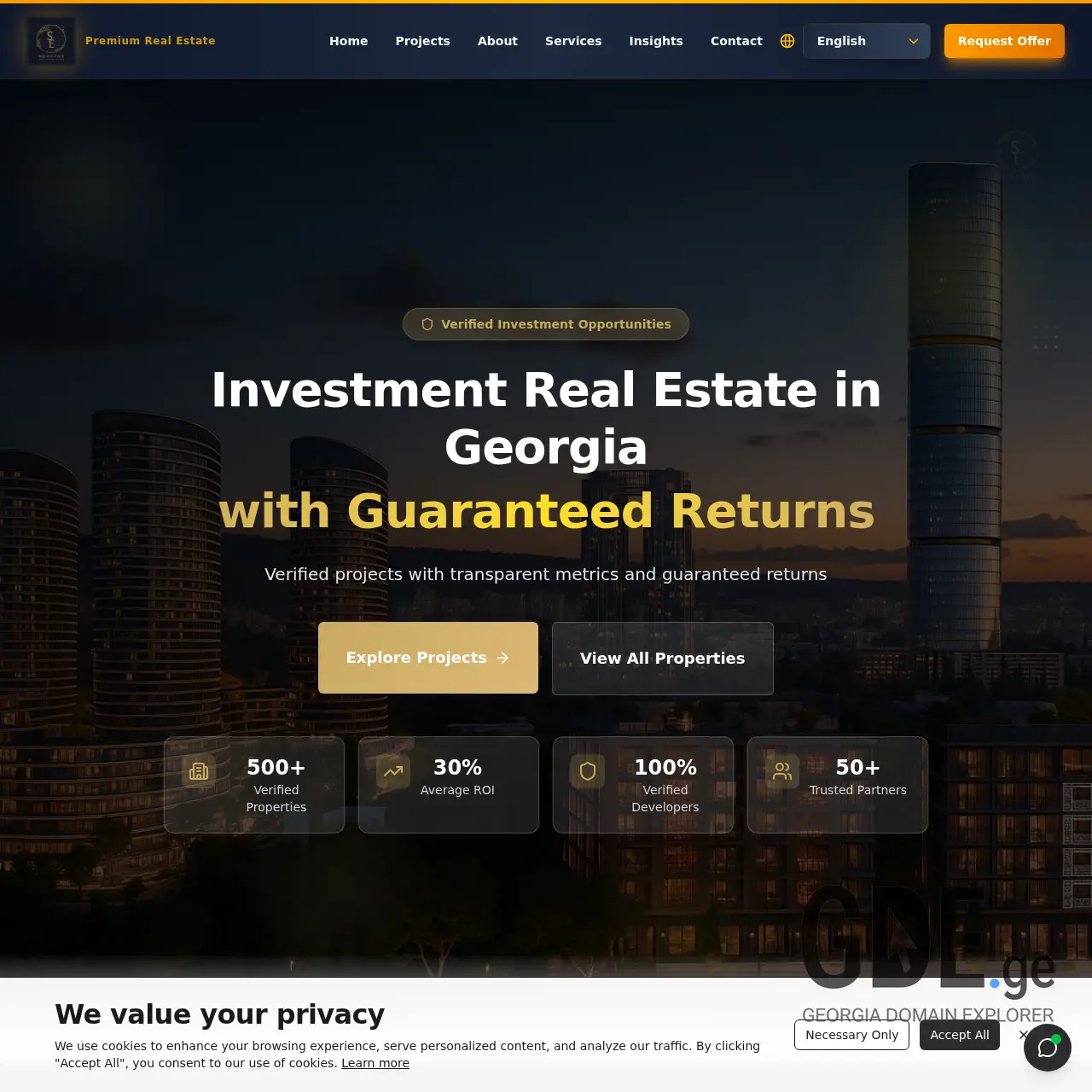 Screenshot of the site soloestate.ge at 2025-12-14