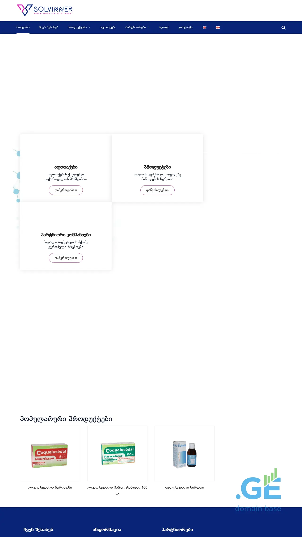 Screenshot of the site solvinner.ge