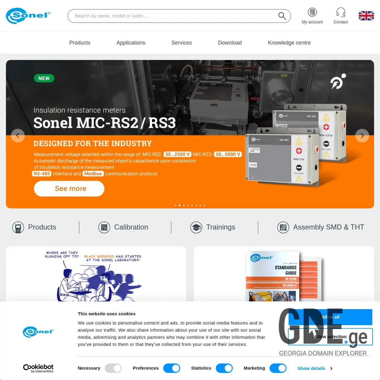 Screenshot of the site sonel.ge at 2025-12-13