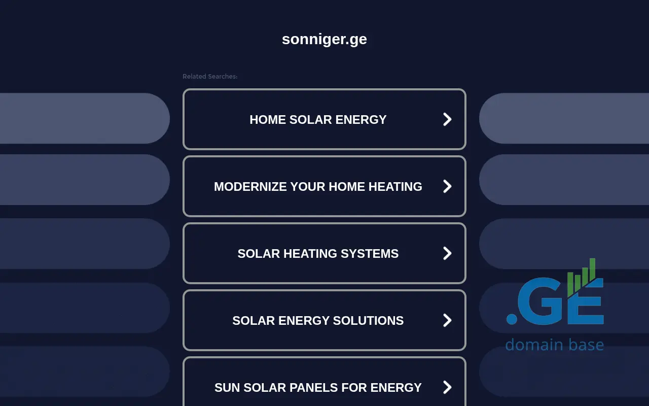 Screenshot of the site sonniger.ge