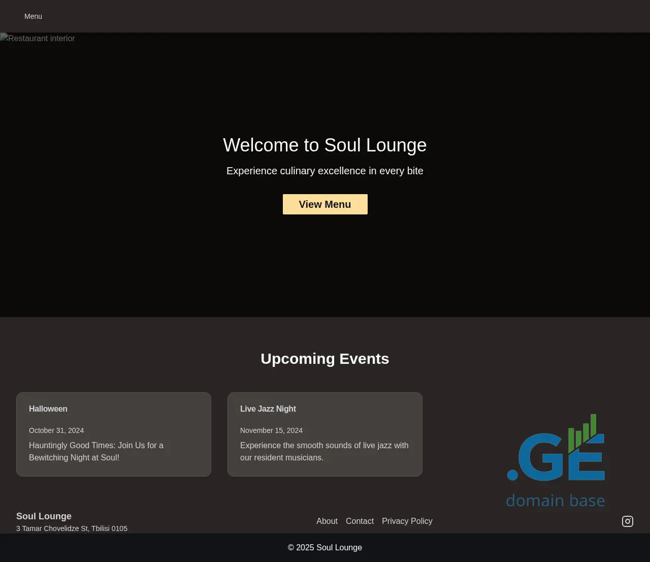 Screenshot of the site soullounge.ge