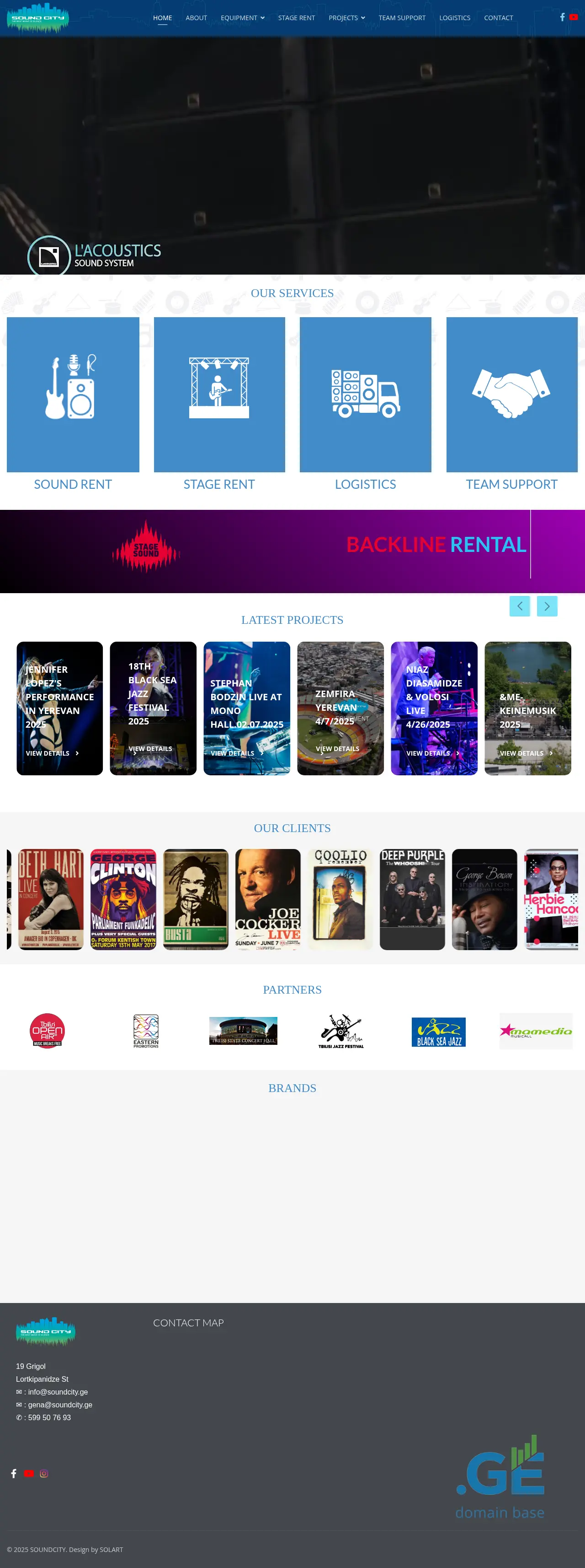 Screenshot of the site soundcity.ge