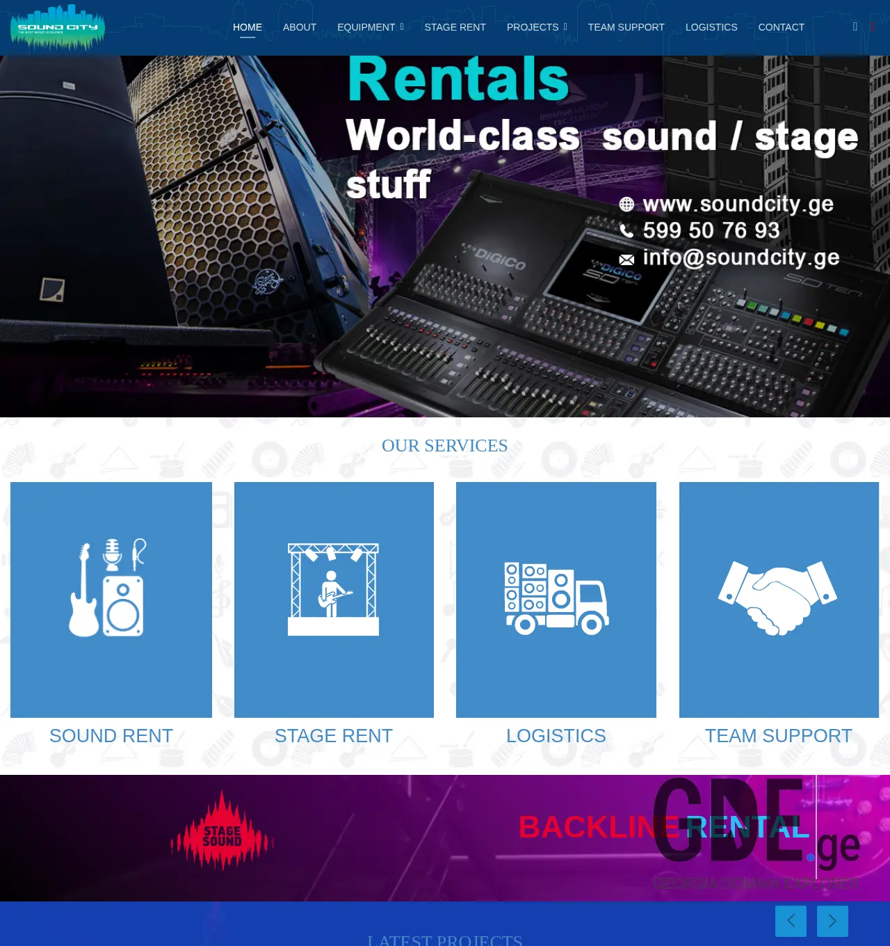Screenshot of the site soundcity.ge at 2025-12-01