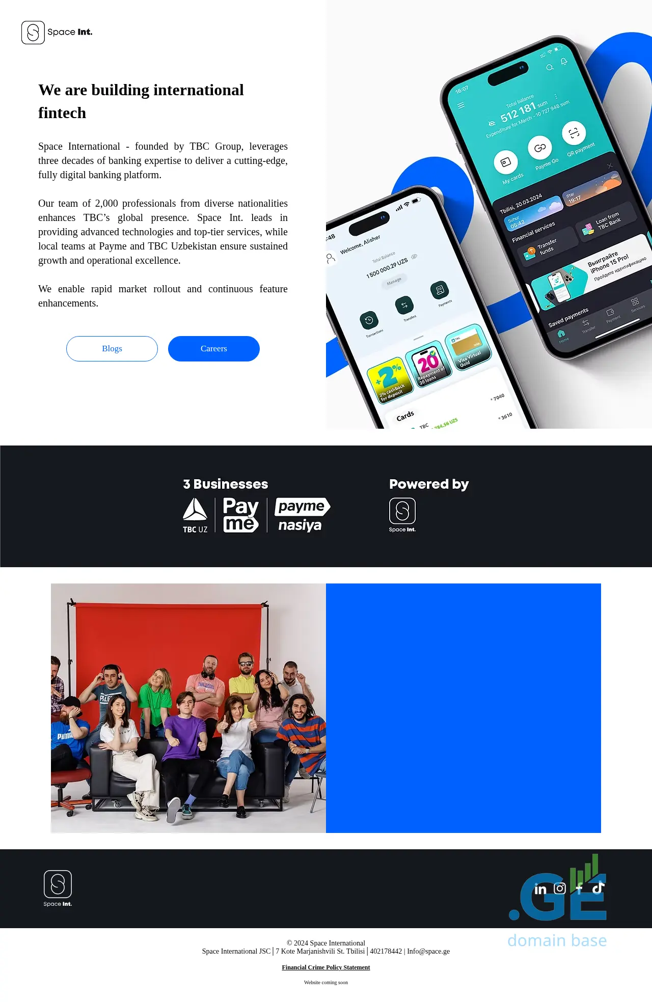 Screenshot of the site spaceint.ge