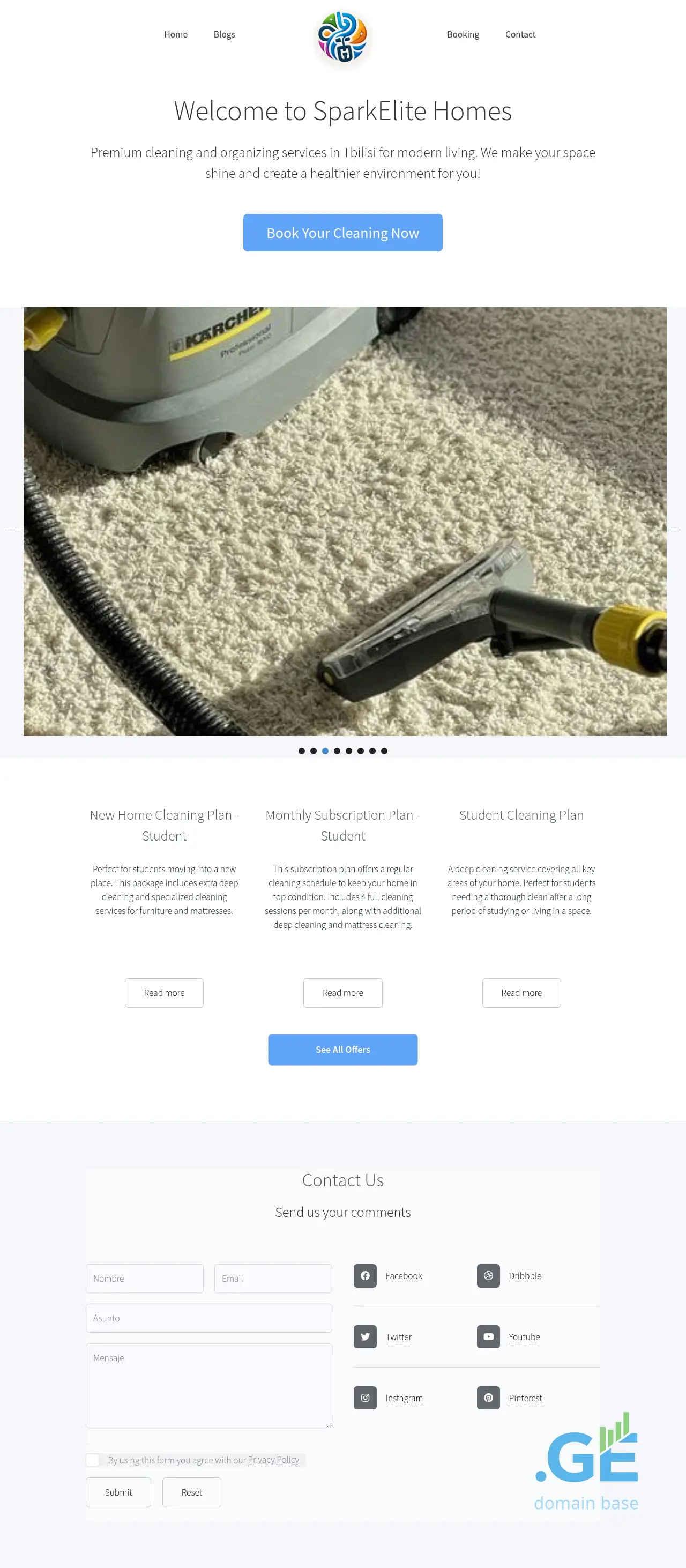 Screenshot of the site sparkelitehomes.ge