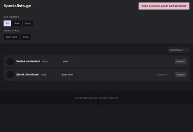 Скриншот specialists.ge