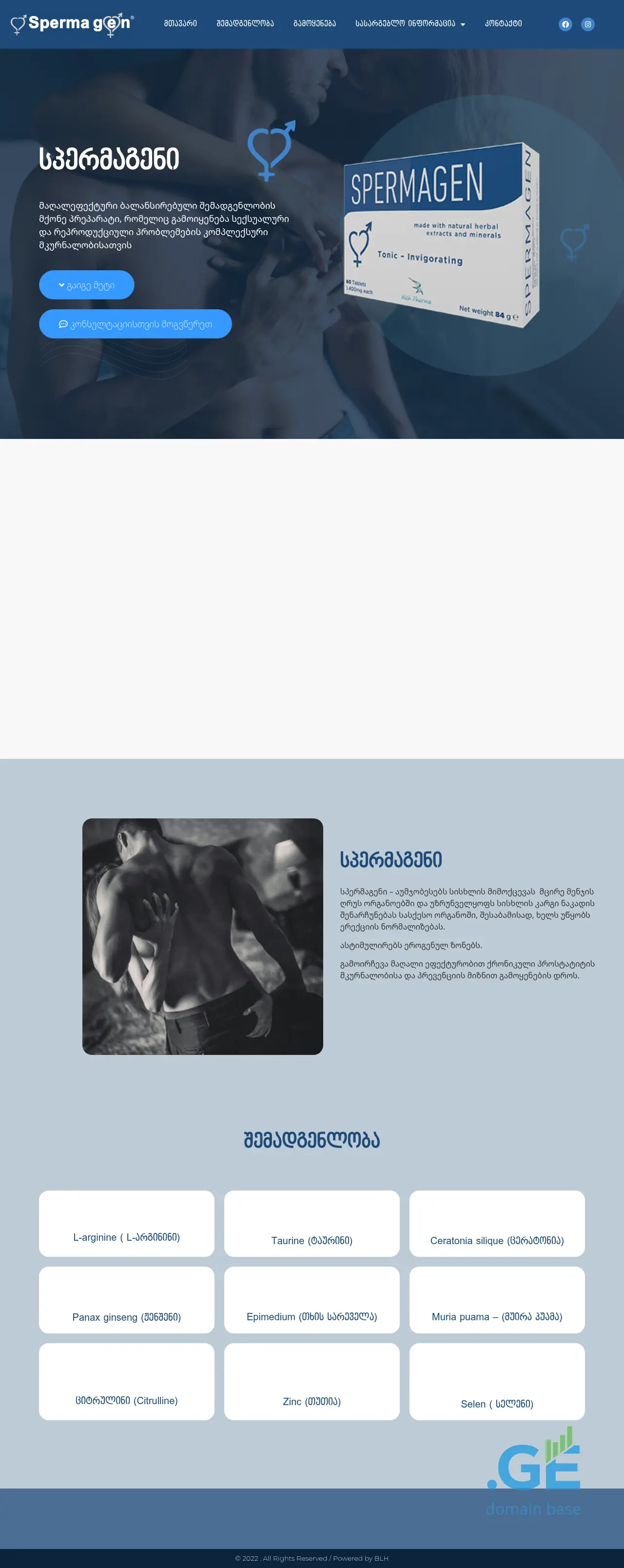 Screenshot of the site spermagen.ge