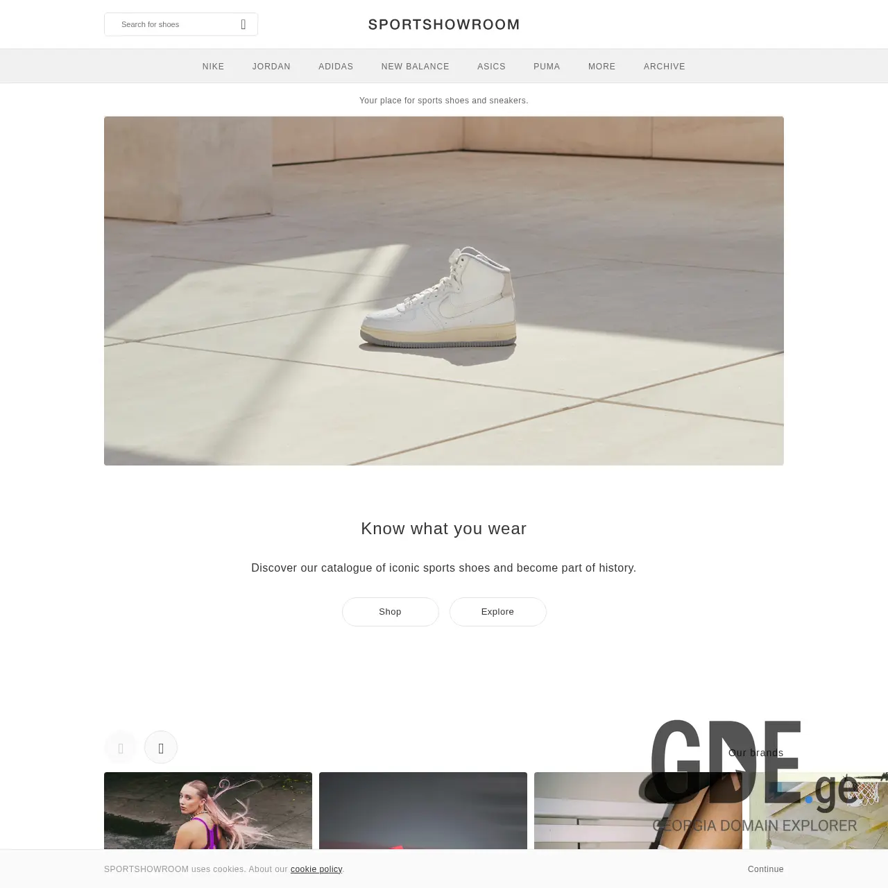 Screenshot of the site sportshowroom.ge at 2025-12-12